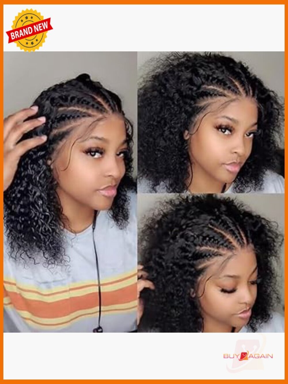 13x4 Lace Front Human Hair Wig 200 Density Pre Plucked Pre Styled 16 Inch